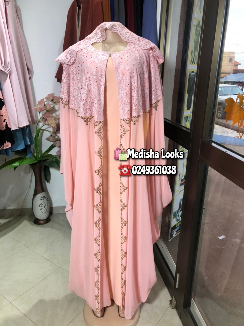 2-piece kaftan (peach)
